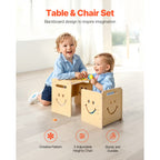 Montessori Weaning Table and Chair Set, 3 in 1 Wooden Toddler Table and Chairs with Chalkboard, Adjustable Height Montessori 