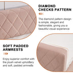Pink velvet daybed, sturdy wooden bed frame, modern diamond grid pull-out design, perfect for bedroom, living room furniture - Grand Goldman Shop
