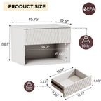 set of 2 nightstand with Modern Wall-Mounted Drawer Cabinet: Open Shelf, 3-Stage Rails, Carved Design, Anti-Wobble, DIY, for Bedroom/Living Room/Office - Grand Goldman Shop