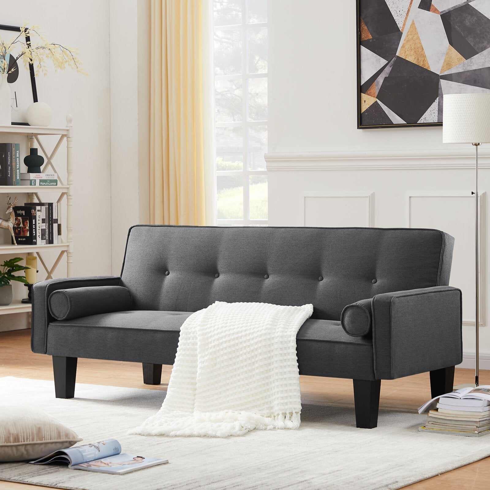 MEGA fabric sofa, medieval love seat sofa furniture, with pillows, living room button tufted sofa, pull point design - Grand Goldman Shop