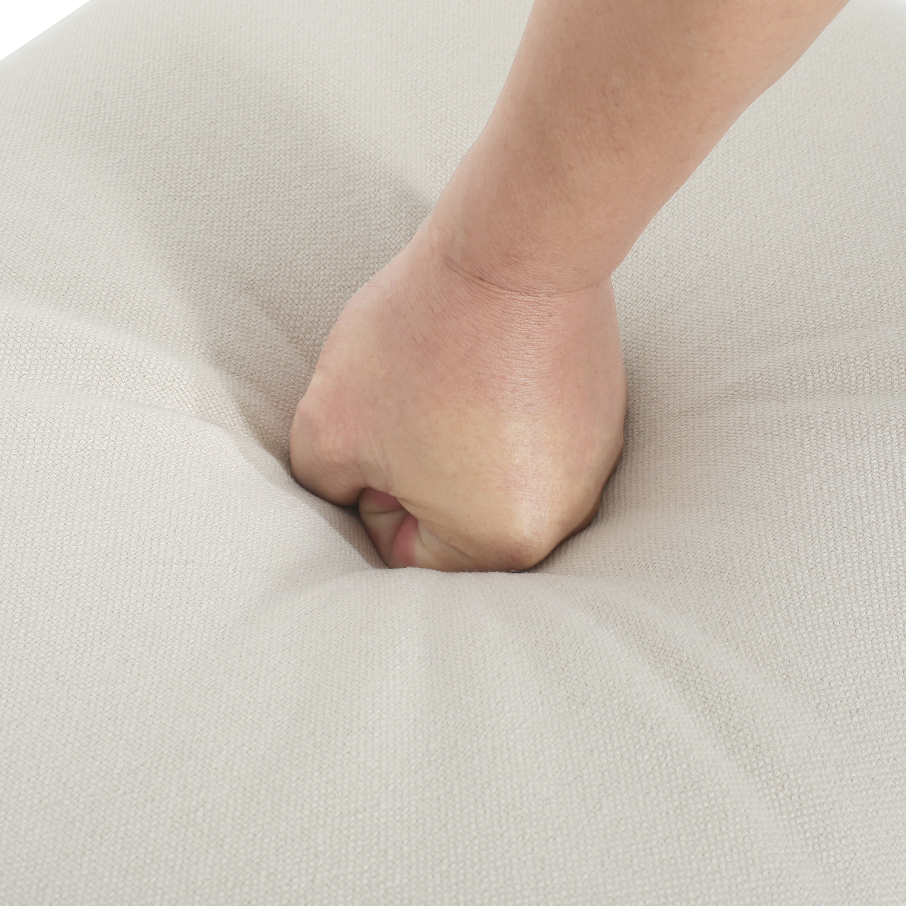 Upholstered Ottoman, Beige - Grand Goldman Shop