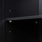 VIBE HAUS 79'' Tall Modern Hall Tree with Shoe Storage, 4-in-1 Entryway Bench with 6 Cabinets, 4 Coat Hooks & Adjustable Shelf for Hallway, living room, Black - Grand Goldman Shop