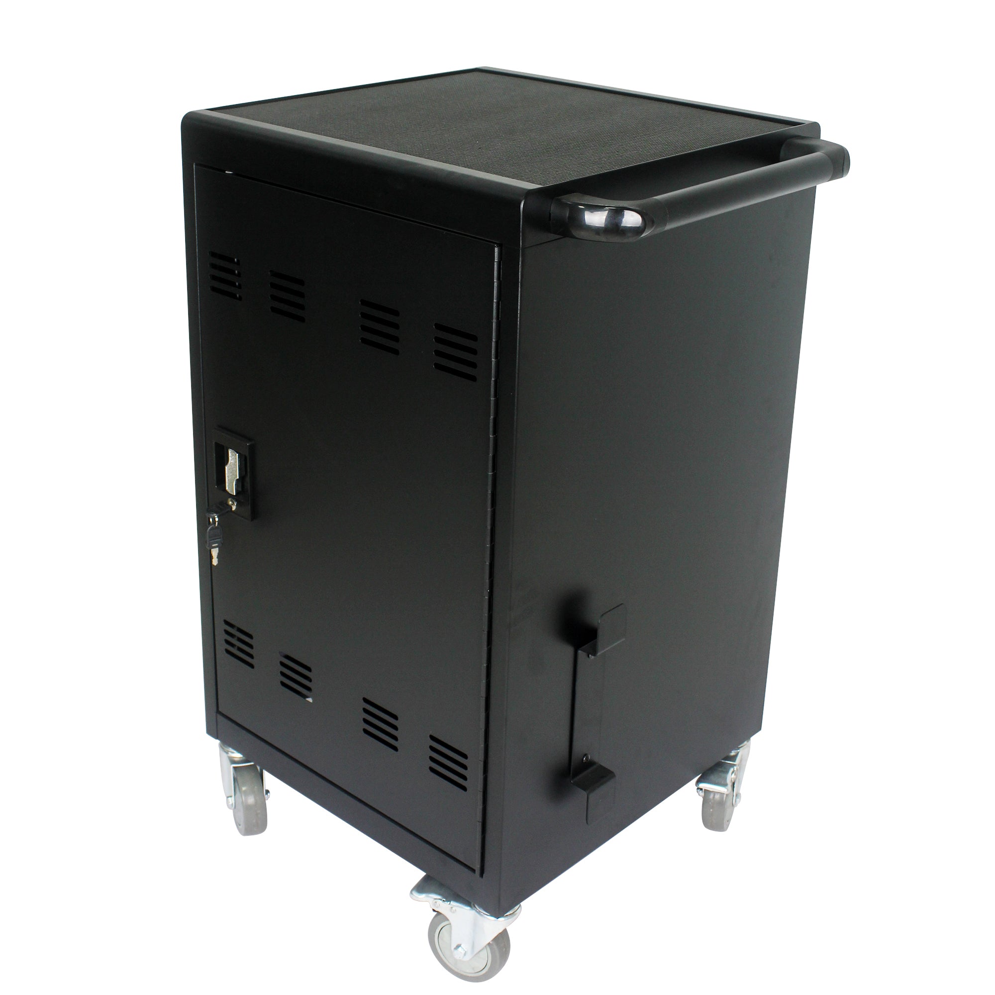 Mobile Charging Cart for Tablets Laptops 35-Device Capacity Matt Black Metal | Premium Home Decor - Grand Goldman