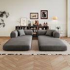 78.8' Compression Sofa,Convertible Floor Sofa Bed-with Pillow Back Support Armrest,Comfy Futon Couch Sleeper Bed,Loveseats Boneless Modular Sectional Sofa,Corduroy fabric,for Living Room,Bedroom,Grey - Grand Goldman Shop