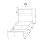 OMODA 5PC Full Bedroom Set with LED Accent Lighting in White Rubber Wood Finish - Grand Goldman Shop