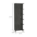 Urano Mirror Linen Cabinet, Four Interior  Shelves, Five External Shelves -Smokey Oak | Premium Home Decor - Grand Goldman