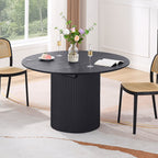 Expandable Dining Table,Solid Top Extending Table Modern Kitchen Table, Leisure Desk for Kitchen Dining Living Room Apartment.BLACK - Grand Goldman Shop