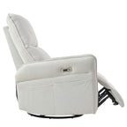 270° Power Swivel Rocker Recliner Chair for Adults, Swivel Rocking Recliner Chair,Electric Small Recliners for Small Spaces, Single Sofa Recliner for Living Room, Bedroom,RV (Fabric Gray+270°Swivel) - Grand Goldman Shop