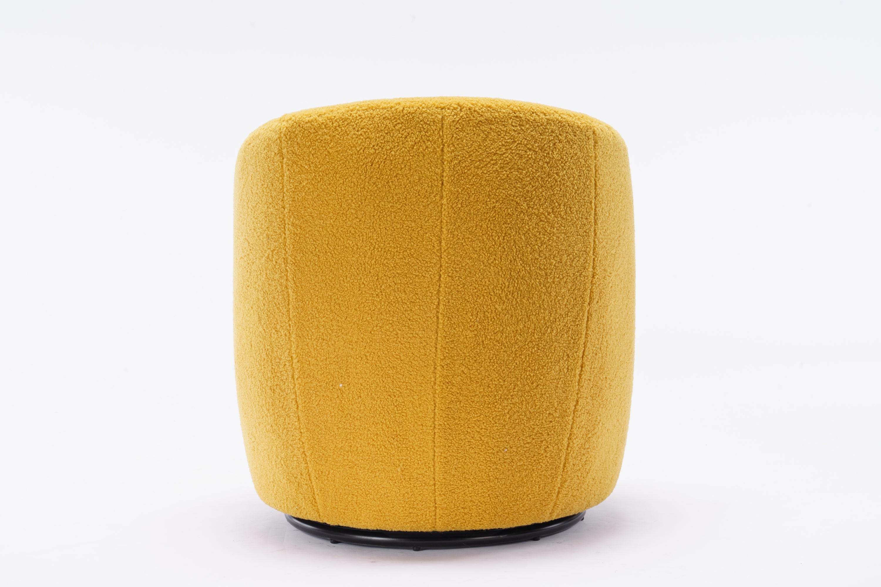 Teddy Fabric Swivel Accent Armchair Barrel Chair With Black Powder Coating Metal Ring,Yellow - Grand Goldman Shop