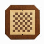 Square Top Game Table with Wooden Pedestal Base, Cherry - Grand Goldman
