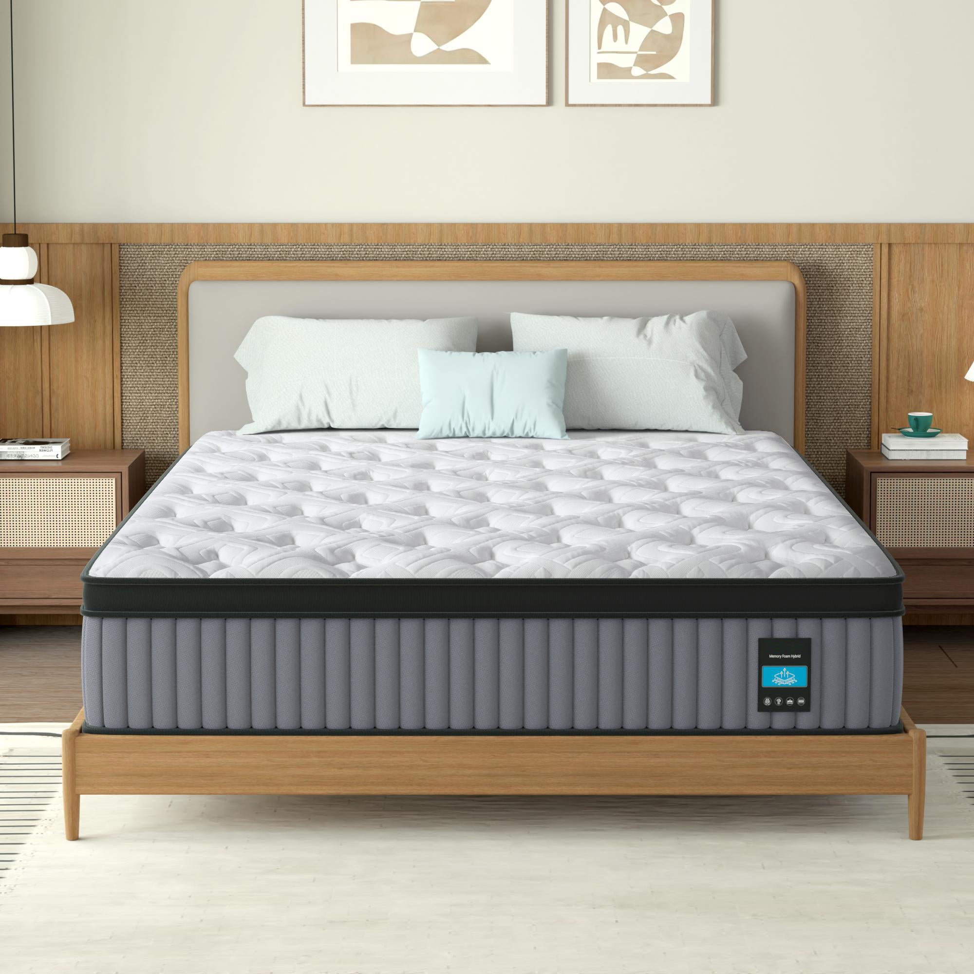 14 Inch Hybrid Mattress King – Memory Foam & Pocket Spring Bed – Cooling, Pressure Relief, Back & Hip Support - Grand Goldman Shop