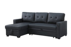 Upholstered Pull out Sectional Sofa with Chaise - Grand Goldman Shop