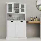 Two-Compartment Tilt-Out Dirty Laundry Basket Tall Bathroom Cabinet with 2 Adjustable Shelves-White - Grand Goldman Shop