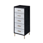 Myles Black, Silver & Gold Finish Jewelry Armoire - Grand Goldman Shop