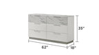 Mist Queen 4-Piece Set – Two-Tone High-Gloss Marble & Lacquer Finish with LED Lighting White - Grand Goldman Shop