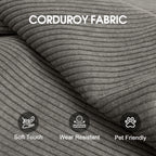 78.8' Compression Sofa,Convertible Floor Sofa Bed-with Pillow Back Support Armrest,Comfy Futon Couch Sleeper Bed,Loveseats Boneless Modular Sectional Sofa,Corduroy fabric,for Living Room,Bedroom,Grey - Grand Goldman Shop