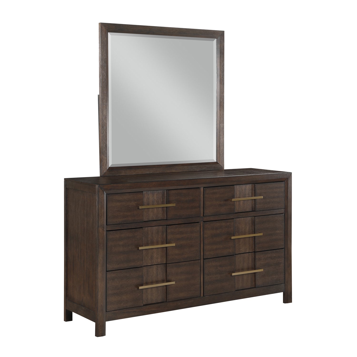 KENZO Modern King 5-Piece Storage Bedroom Set in Walnut Finish with LED Headboard, Bluetooth Speakers, USB Ports, Dresser, Mirror, Nightstand and Chest - Grand Goldman Shop