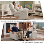 270° Power Swivel Rocker Recliner Chair, PU Leather Electric Glider Reclining Sofa with USB Ports, Power Swivel Glider, Rocking Chair,Nursery Recliners for Living Room Bedroom(Light Gray+270°Swivel) - Grand Goldman Shop