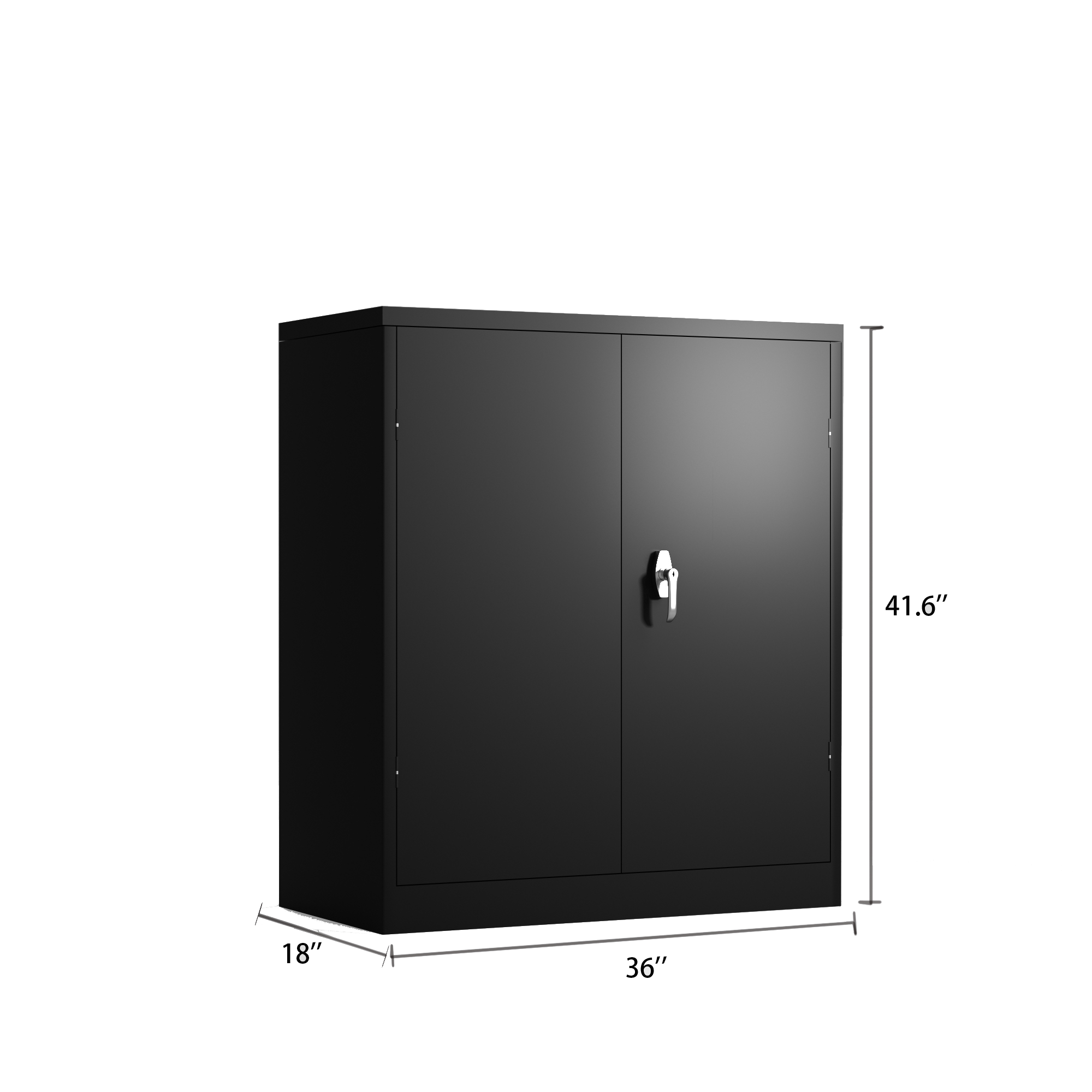 Metal Storage Cabinet with 2 Doors and 2 Shelves, Lockable Steel Storage Cabinet for Office, Garage, Warehouse | Premium Home