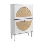 2 Door Shoe Rack, Rattan, Double Layer, Suitable for Living Room, Hallway - Grand Goldman Shop