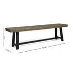 Cloud Outdoor Bench with Acacia Wood Frame and Slat Panel Design, Sandblast Grey and Black - Grand Goldman Shop