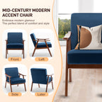 Mid-Century Modern Wingback Accent Chair with Solid Wood Frame and Extra-Thick Backrest – Lounge Chair for Living Room, Bedroom, or Reading Room - Grand Goldman Shop