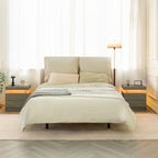 Nightstand LED Bedside Table Cabinet Lights Modern End Side with 2 Drawers for Bedroom (Grey Gold) - Grand Goldman Shop