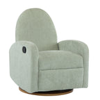 Modern 360 Swivel and Glider Recliner Chair in Light Green Boucle with Solid Wood Base - Grand Goldman Shop