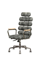 Calan Vintage Black Top Grain Leather Office Chair - Grand Goldman