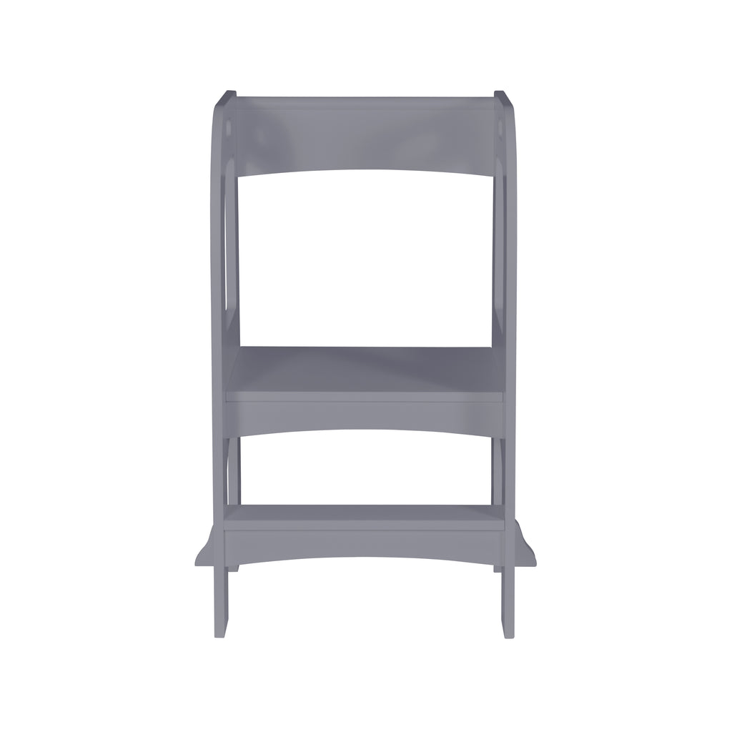 Gray Child Standing Tower Step Stool for Kitchen Counter MDF - Grand Goldman