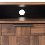 Mid Century TV Stand with 2 Drawers in Dark Brown, Media Console Table for TVs up to 85'', Made of Particle Board and MDF, 78.7'' x 15.7'' x 17.7'' - Grand Goldman Shop
