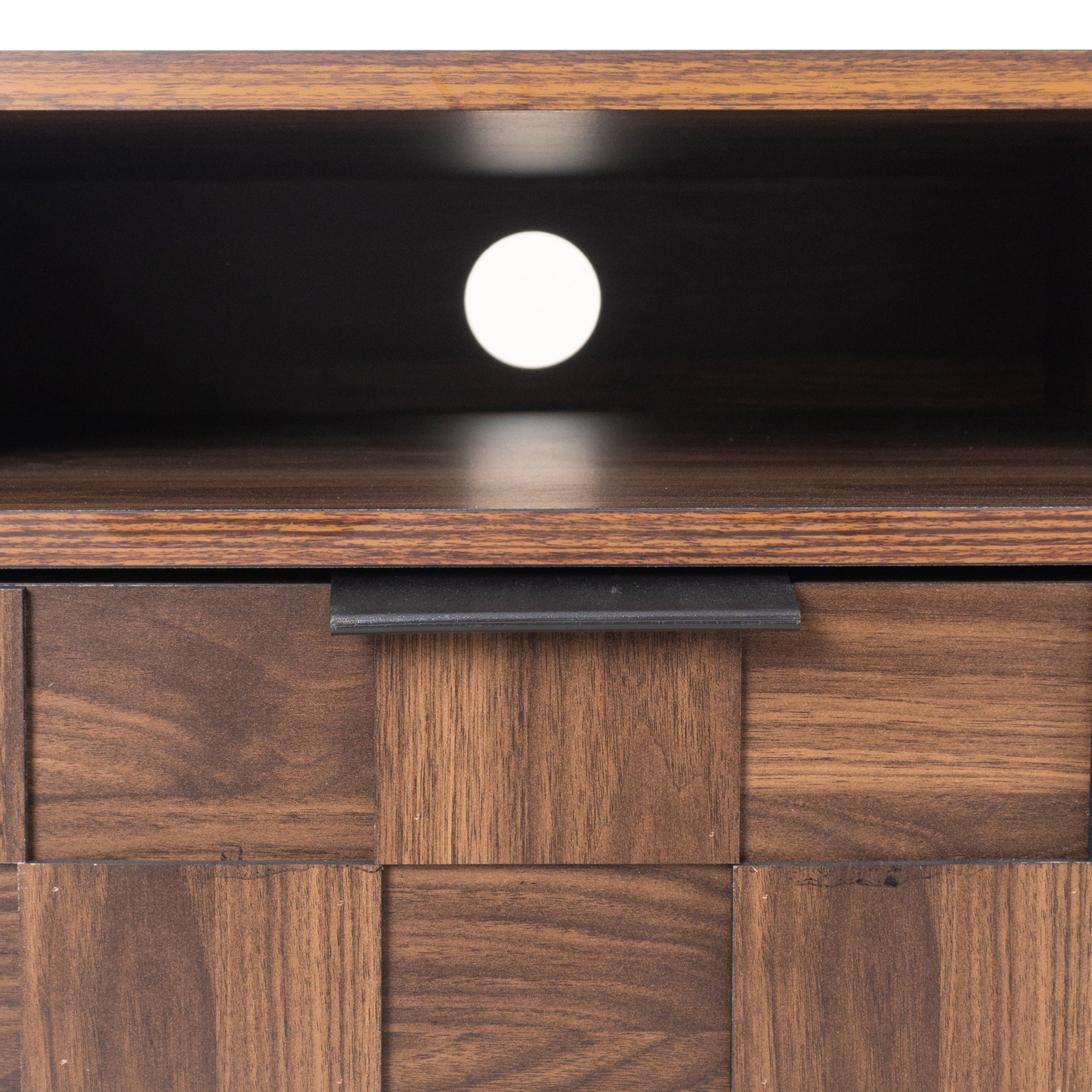 Mid Century TV Stand with 2 Drawers in Dark Brown, Media Console Table for TVs up to 85'', Made of Particle Board and MDF, 78.7'' x 15.7'' x 17.7'' - Grand Goldman Shop