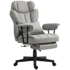 HOMCOM Executive Office Chair, 400LBS Big and Tall Office Chair with Foot Rest, Microfiber Computer Desk Chair with Lumbar Su