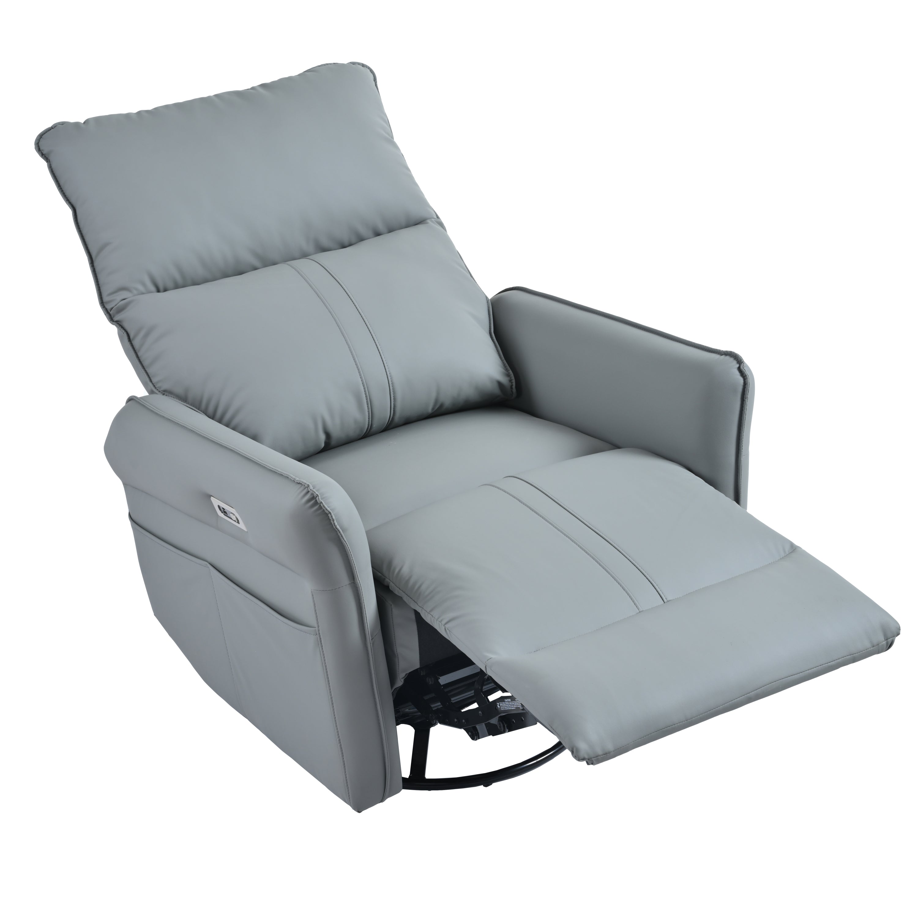 Power Swivel Rocker Recliner Chair for Adults, 270° Swivel Rocking Recliner Chair,Electric Small Recliners for Small Spaces, Single Sofa Recliner for Living Room, Bedroom,RV (Blue-gray+270° Swivel) - Grand Goldman Shop