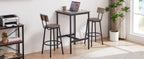 Bar Table Set with 2 Bar stools PU Soft seat with backrest, Grey, 23.62'' W x 23.62'' D x 35.43'' H - Grand Goldman Shop