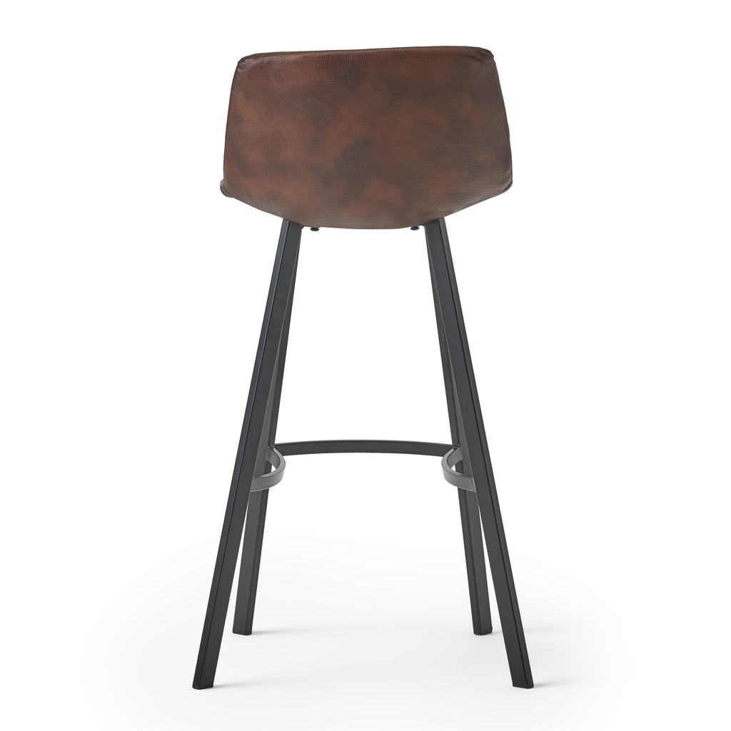 Set of 2 30' Dax Faux Leather Barstool Brown - Grand Goldman Shop