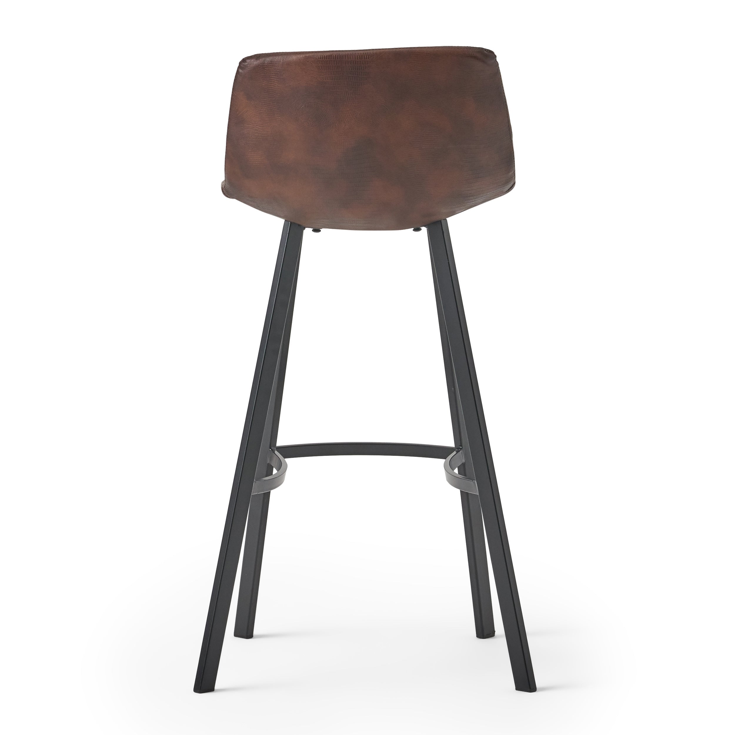 Set of 2 30' Dax Faux Leather Barstool Brown - Grand Goldman Shop