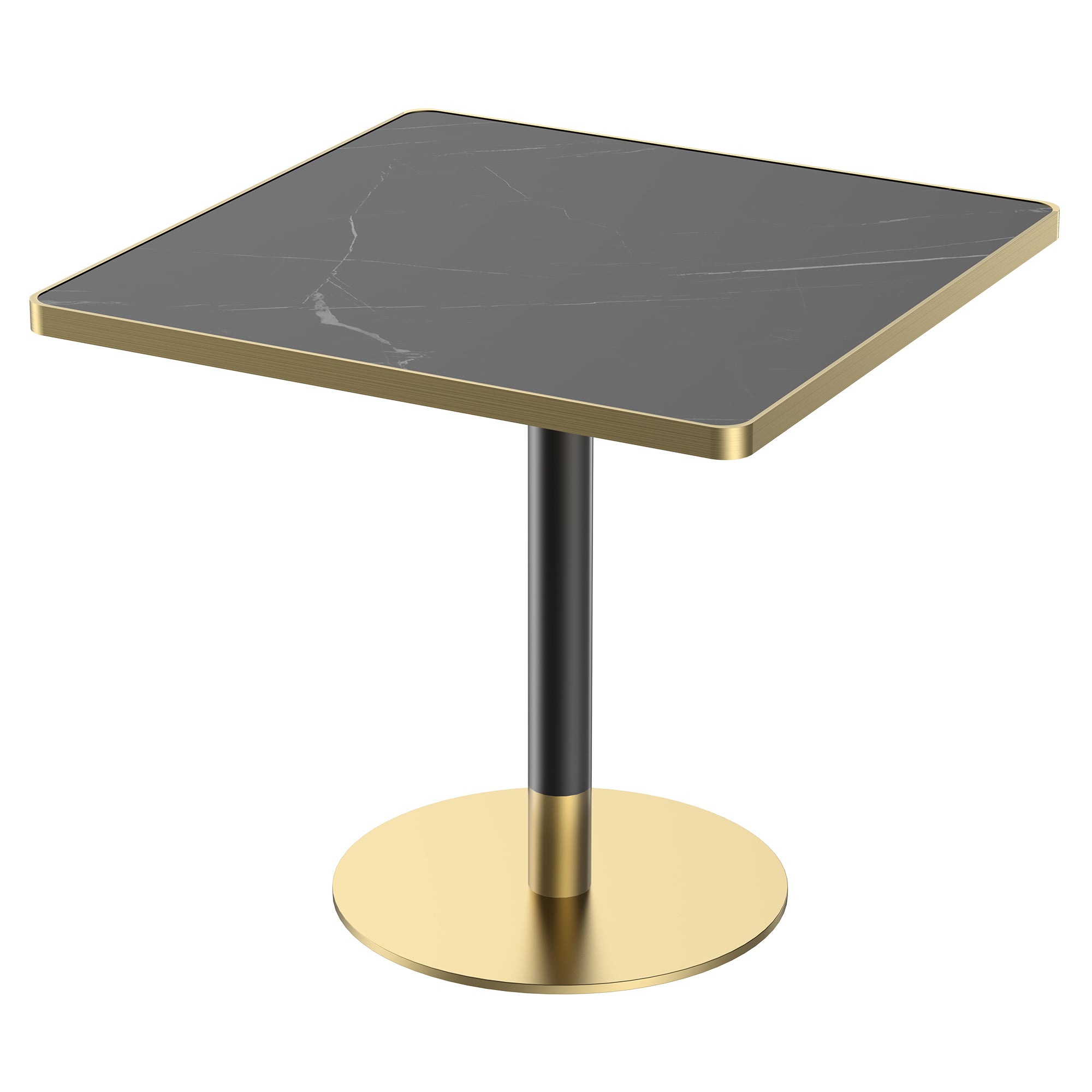 31.5' Square Modern Tulip Dining Table, Sintered Stone Tabletop with Luxury Faux Marble Print, Stainless Steel Bracket Base, Scratch & Wear Resistant, Waterproof Surface, Ideal for Indoor & Outdoor Us - Grand Goldman Shop