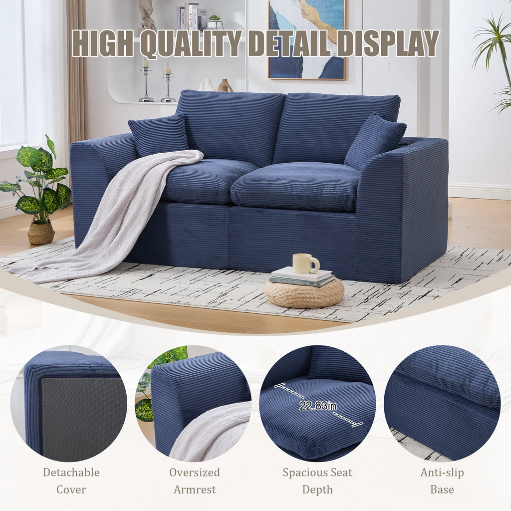 UNITED WE WIN Modular Sectional Sofa Cloud Couch,Comfy Cloud Modern Sofa,2 Seater with Cushion Covers Removable Furniture for Living Room Bedroom Apartments Dorms,No Assembly Required - Grand Goldman Shop