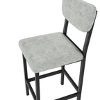 Modern Dining Table and Chairs for 2, Marble Finishes Dining Table Set with 2 Upholstered Chairs, Kitchen Table Set Bar Pub Set for Breakfast Nook, Dining Room, Rustic Black, Grey Chair - Grand Goldman Shop