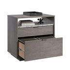 Lateral File with Two Drawers, Medium Gray finish | Premium Home Decor - Grand Goldman