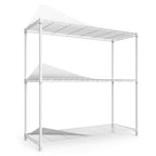 3 Tier Wire Shelving Unit, 1050 LBS NSF Height Adjustable Metal Garage Storage Shelves, Heavy Duty Storage Wire Rack Metal Shelves - White - Grand Goldman Shop