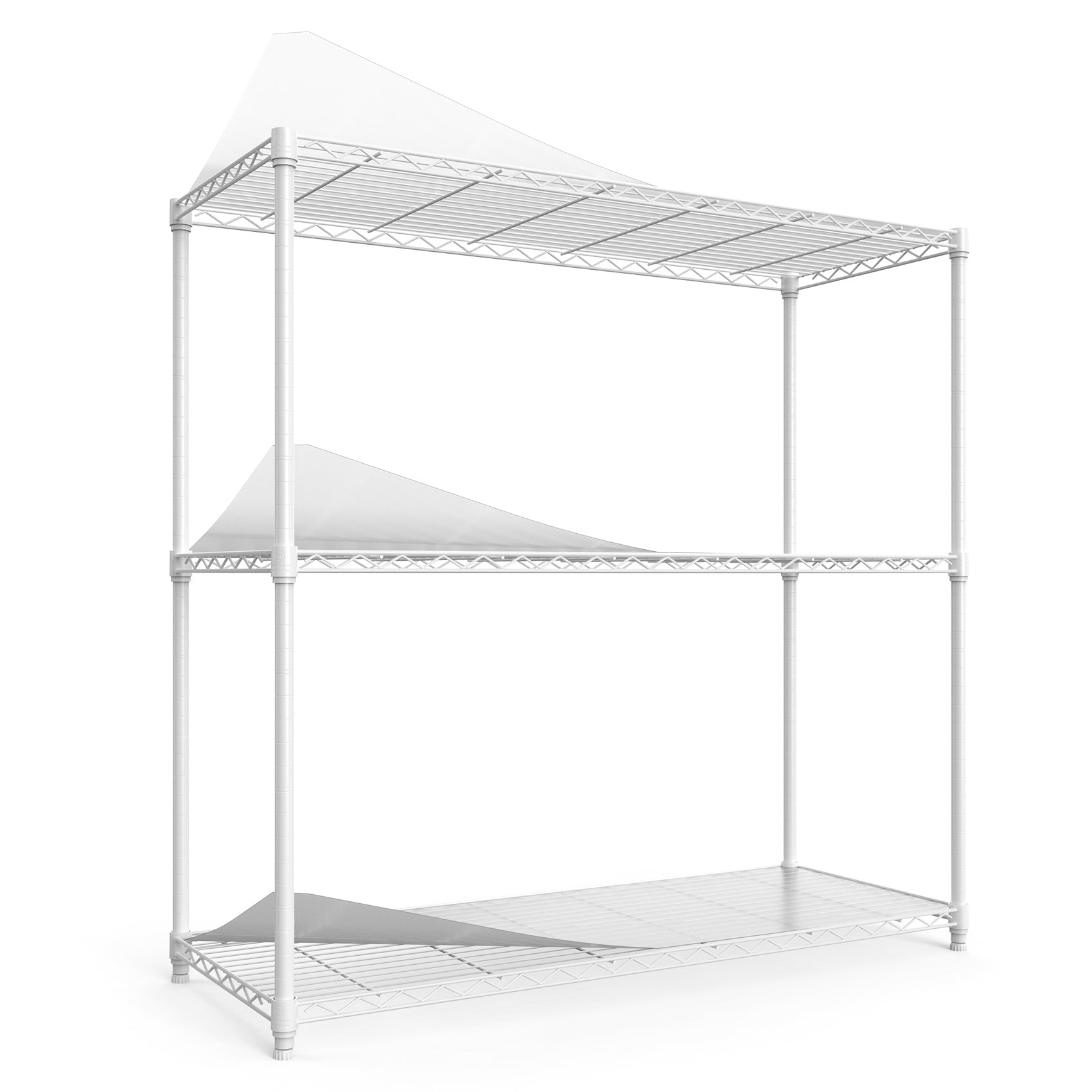 3 Tier Wire Shelving Unit, 1050 LBS NSF Height Adjustable Metal Garage Storage Shelves, Heavy Duty Storage Wire Rack Metal Shelves - White - Grand Goldman Shop