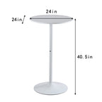 White Round Bar  Table, modern dining table, dining table, MDF tabletop and iron-painted matte base, round dining table, medieval living room coffee table (24 inches), family kitchen, small space - Grand Goldman Shop