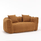 Cozy Beanbag Chair with High Resilience Foam Core for Two - Yellow Chenille, 66x35x25 inches - Grand Goldman Shop