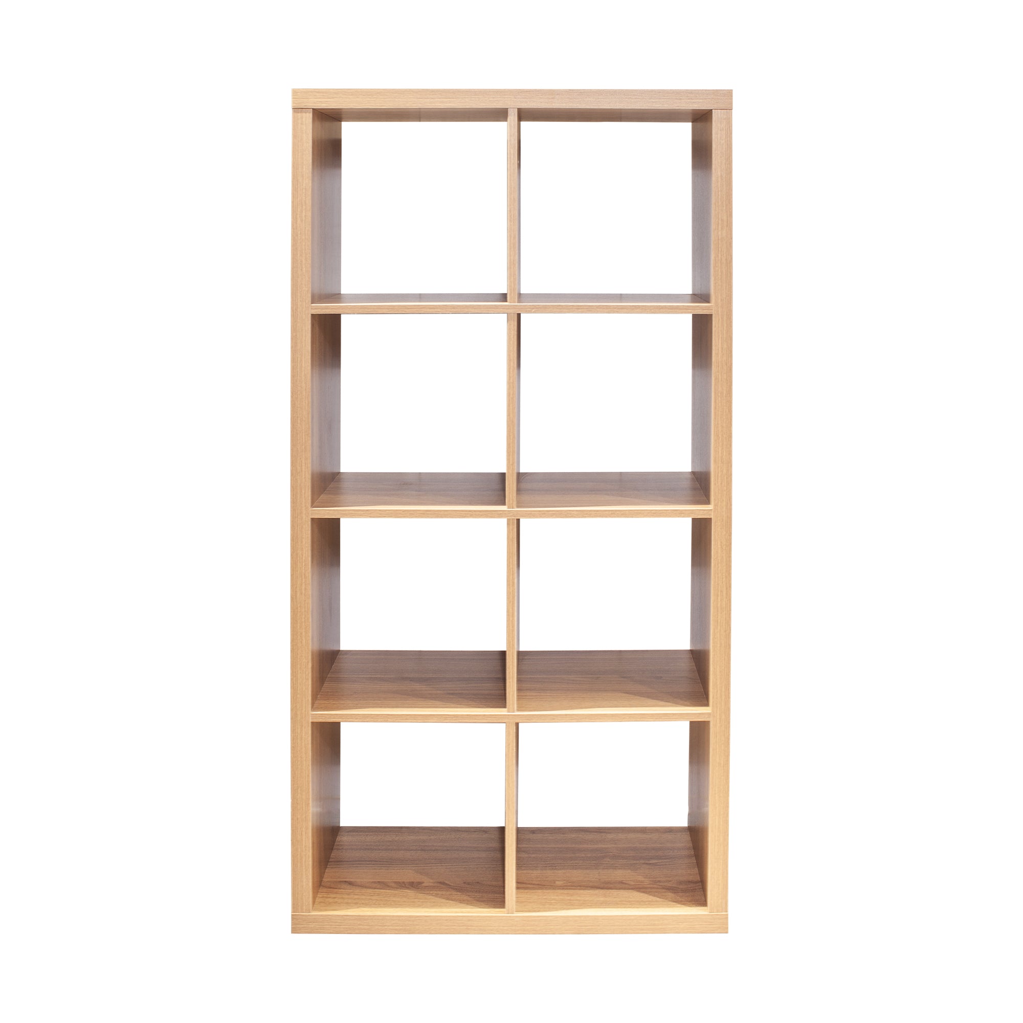 Smart Cube 8-Cube Organizer Storage with Opened Back Shelves,2 X 4 Cube Bookcase Book Shleves for Home, Office ,Walnut Color 