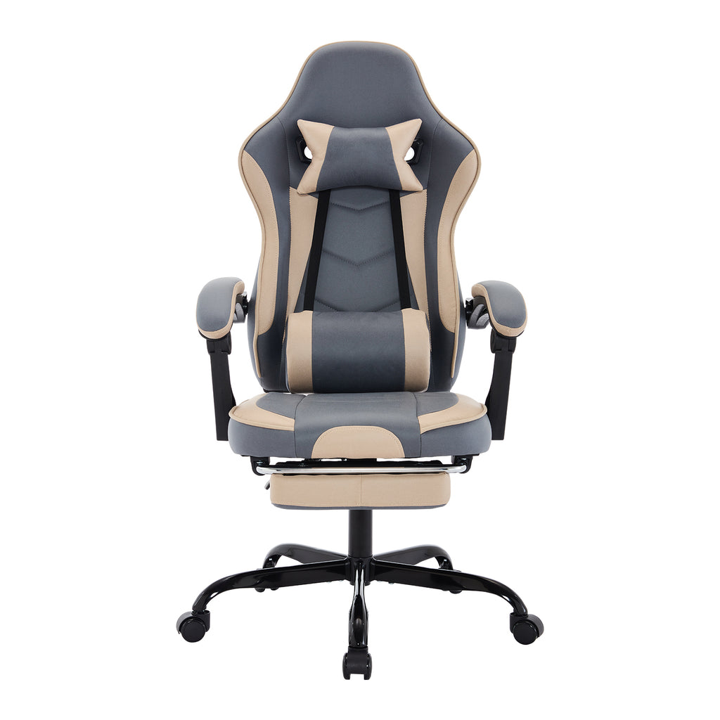 Gaming Chair, Ergonomic Computer Chair with Footrest and Massage Lumbar Support, Height Adjustable Swivel Video Game Chair fo