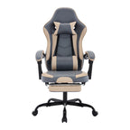 Gaming Chair, Ergonomic Computer Chair with Footrest and Massage Lumbar Support, Height Adjustable Swivel Video Game Chair fo