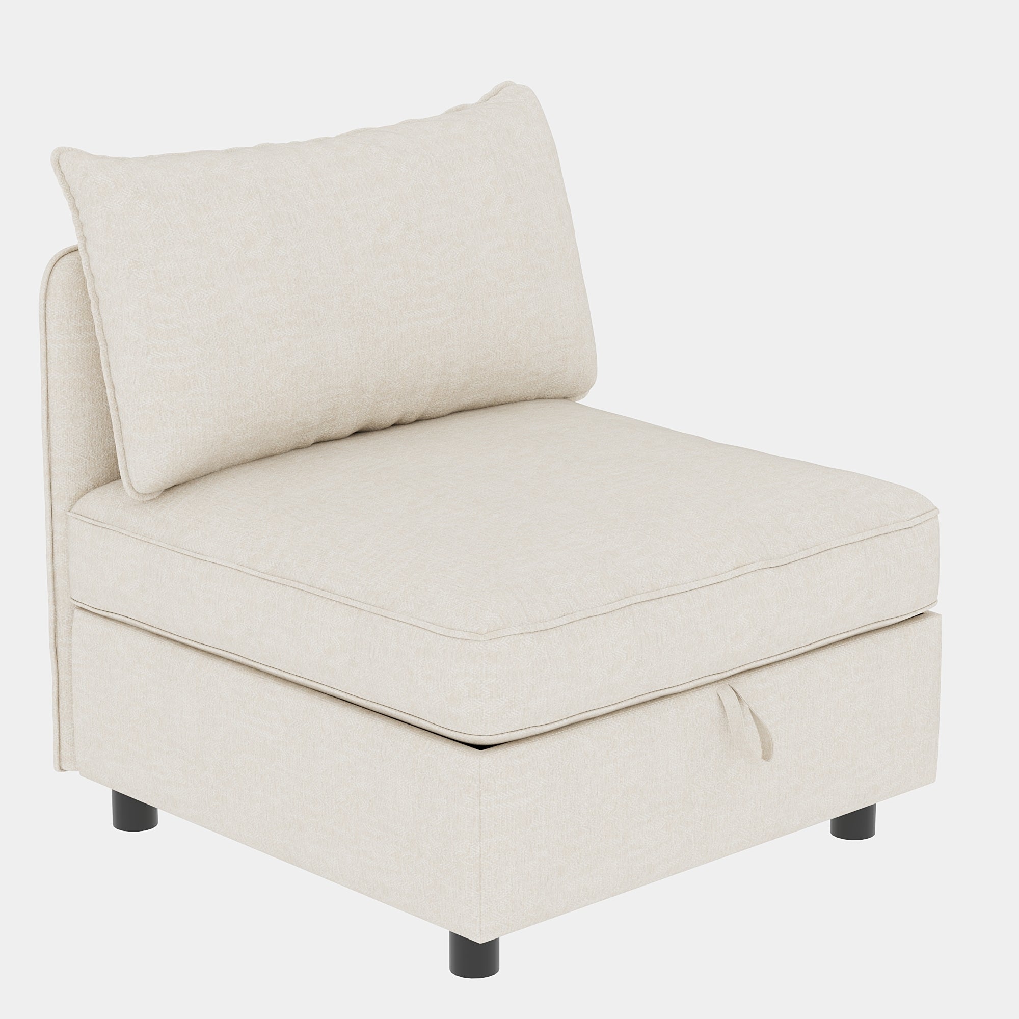 Armless Seat for Modular Sectional Sofa, Convertible Sofa Seat With Storage, Sleeper Sectional Sofa Set, Fabric Flexible Modular Combinations for Living Room(2PCS) - Grand Goldman Shop