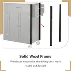 Kitchen Island Cart with Solid Wood Top and Locking Wheels,54.3 Inch Width,4 Door Cabinet and Two Drawers,Spice Rack, Towel Rack (Black) - Grand Goldman Shop